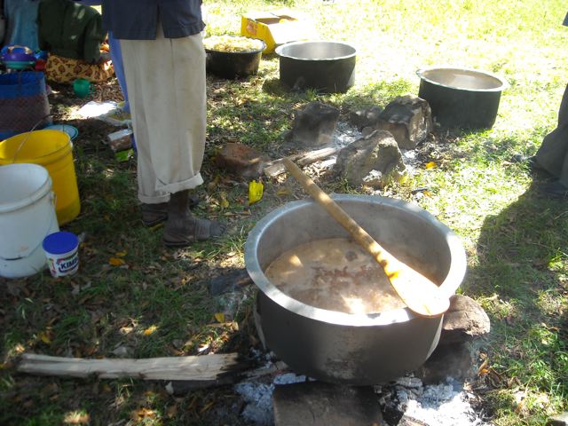 Cooking in progress, Kasongo Needy Child Program Christmas dinner. Cooking in progress, Kasongo Needy Child Program Christmas dinner.